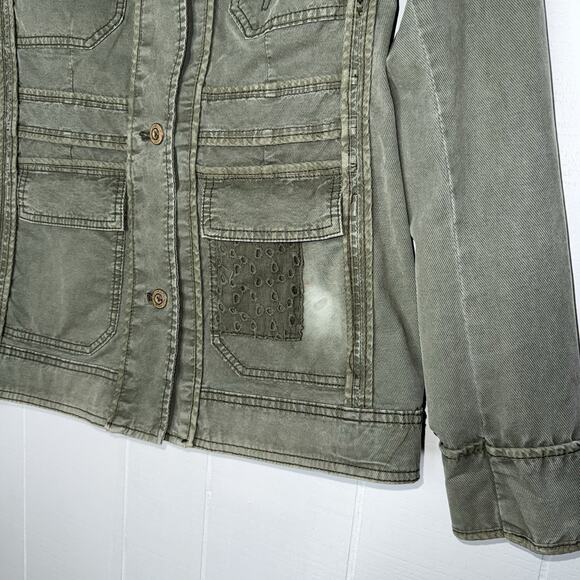 Anthropologie Women’s Green Military Field Jacket Worn On TV The Society Size S - Picture 4 of 6